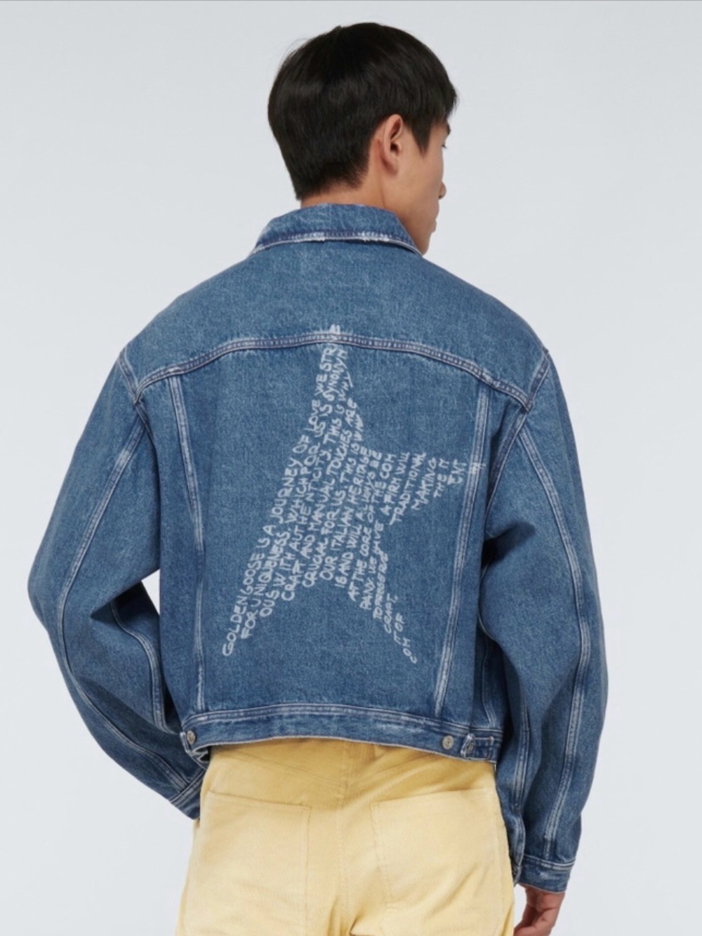 Golden Goose Blue Denim Jacket with Star Back Detail
